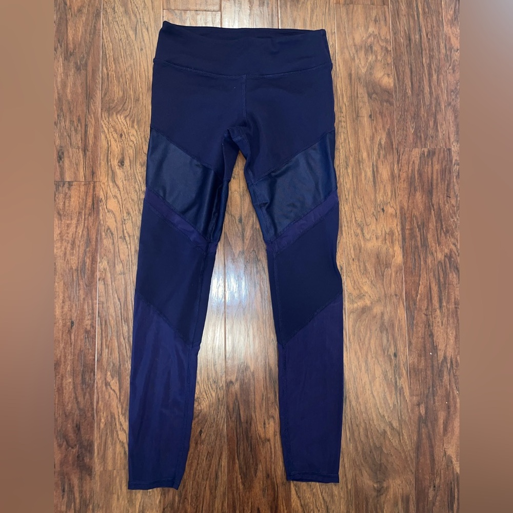 🧘🏽‍♀️GUC Alo Yoga Sheila Mesh-Inset Leggings - Navy - Sz Medium